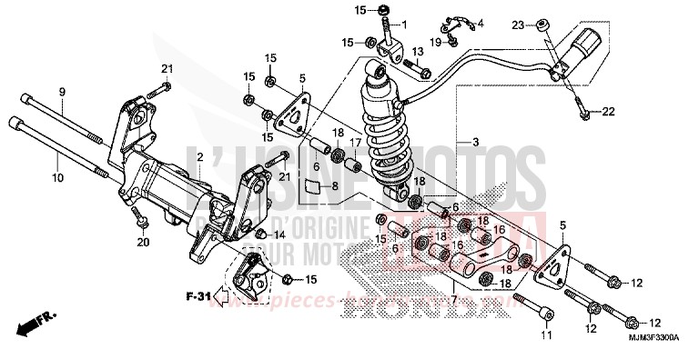 REAR CUSHION for VFR800F VICTORY RED (R334) from 2017