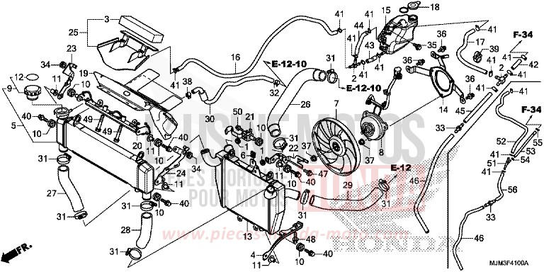 RADIATOR for VFR800F VICTORY RED (R334) from 2017