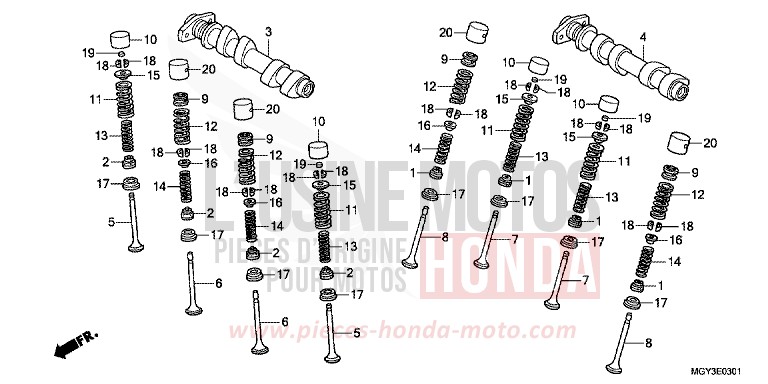 CAMSHAFT/VALVE (REAR) for VFR800X MAT BULLET SILVER (NH389) from 2013