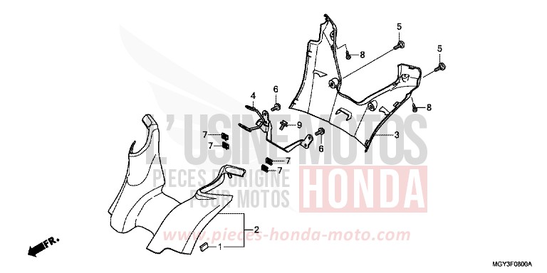 HANDLE COVER for VFR800X MAT BULLET SILVER (NH389) from 2013