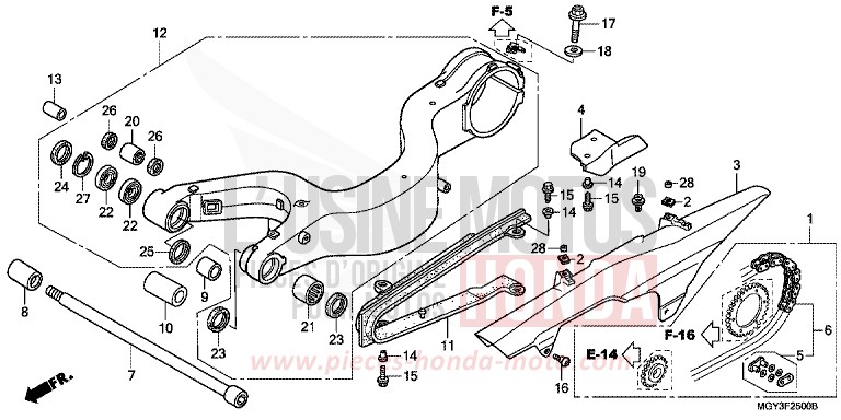 SWINGARM for VFR800X MAT BULLET SILVER (NH389) from 2013