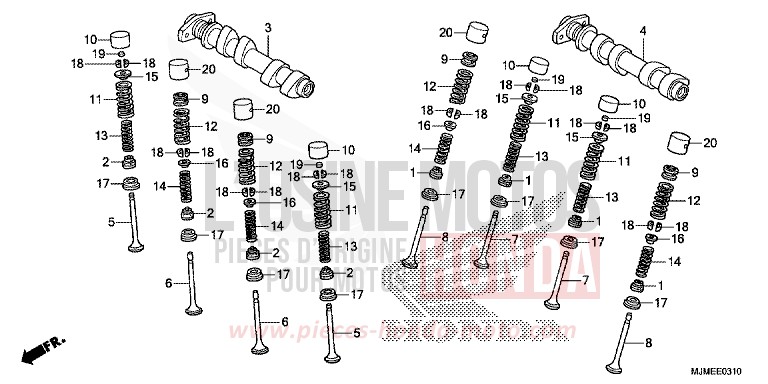 CAMSHAFT/VALVE (REAR) for VFR800X CANDY ARCADIAN RED (R305) from 2015