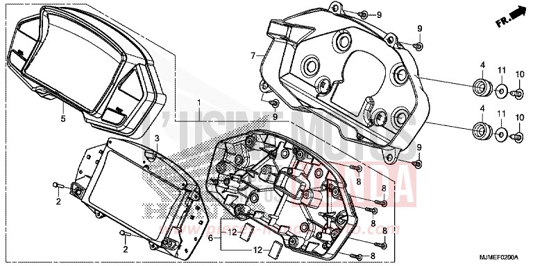 METER for VFR800X CANDY ARCADIAN RED (R305) from 2015