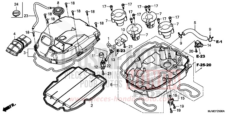 AIR CLEANER for VFR800X CANDY ARCADIAN RED (R305) from 2015