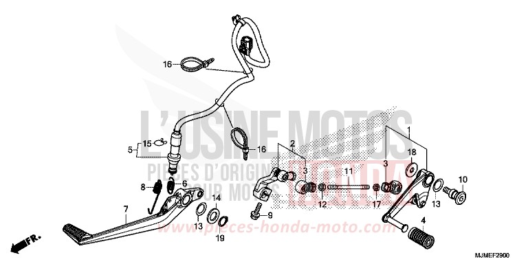 PEDAL for VFR800X CANDY ARCADIAN RED (R305) from 2015