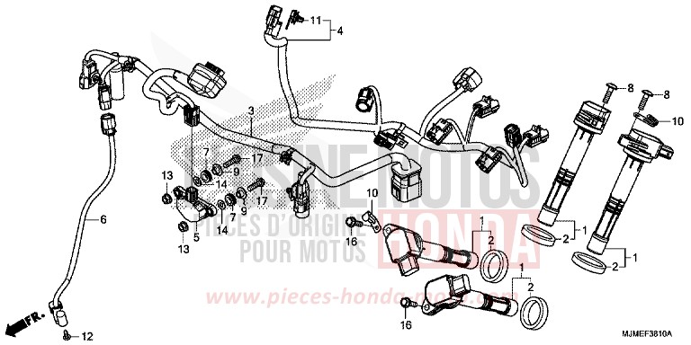 SUB HARNESS for VFR800X CANDY ARCADIAN RED (R305) from 2015