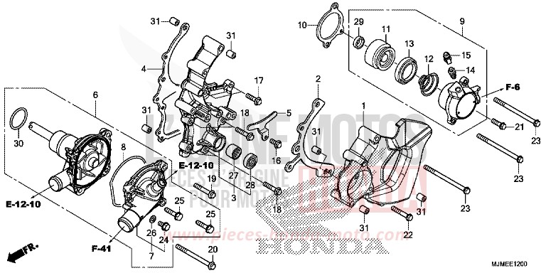 WATER PUMP/CLUTCH SLAVE CYLINDER for VFR800X MAT GUNPOWDER BLACK METALLIC (NH436) from 2015