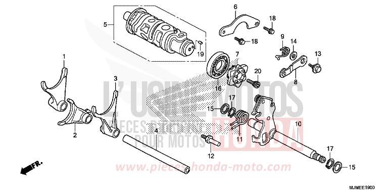 GEARSHIFT DRUM for VFR800X MAT GUNPOWDER BLACK METALLIC (NH436) from 2015