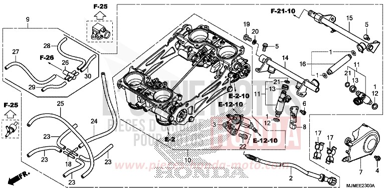 THROTTLE BODY for VFR800X MAT GUNPOWDER BLACK METALLIC (NH436) from 2015