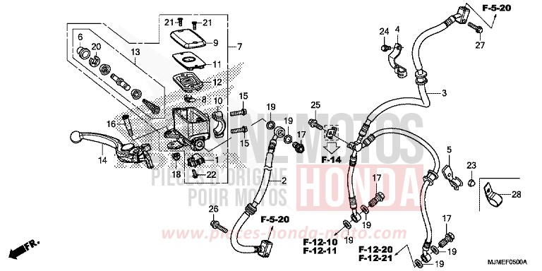 FRONT BRAKE MASTER CYLINDER for VFR800X MAT GUNPOWDER BLACK METALLIC (NH436) from 2015