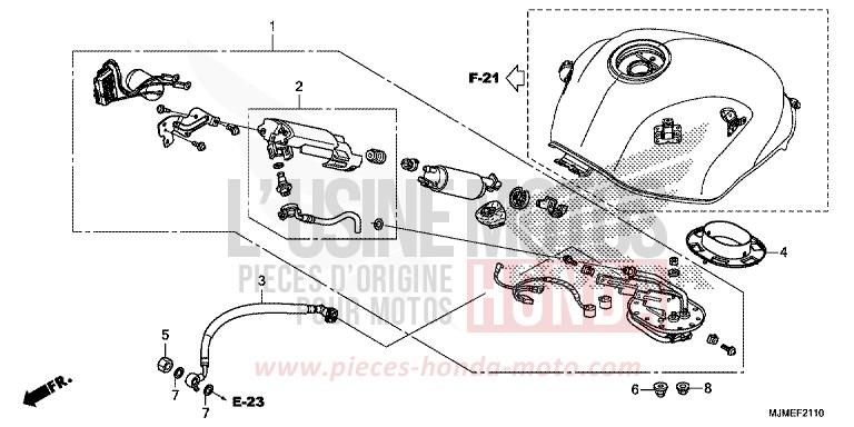 FUEL PUMP for VFR800X CANDY PROMINENCE RED (R342) from 2017
