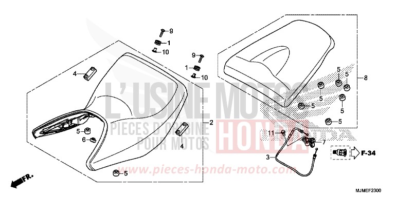 SELLA per VFR800X CANDY PROMINENCE RED (R342) del 2017