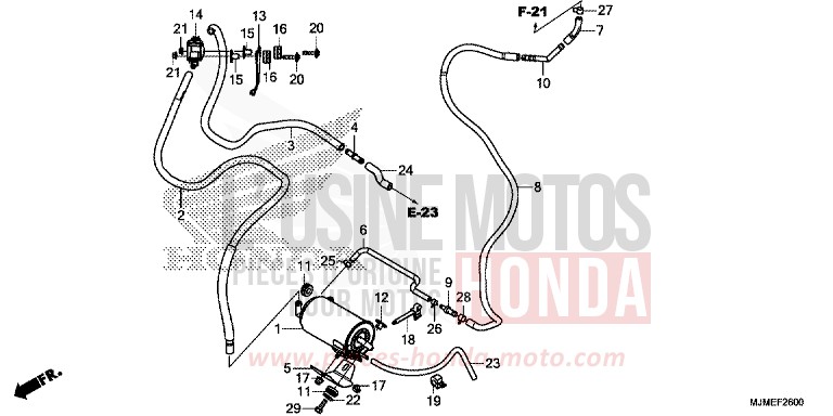 CANISTER for VFR800X CANDY PROMINENCE RED (R342) from 2017