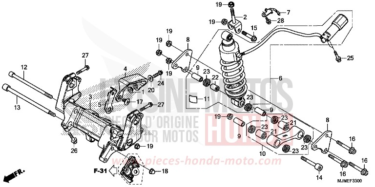 REAR CUSHION for VFR800X CANDY PROMINENCE RED (R342) from 2017