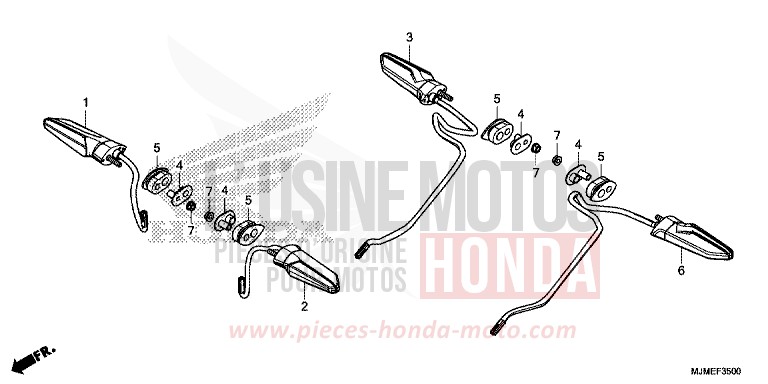 WINKER for VFR800X CANDY PROMINENCE RED (R342) from 2017