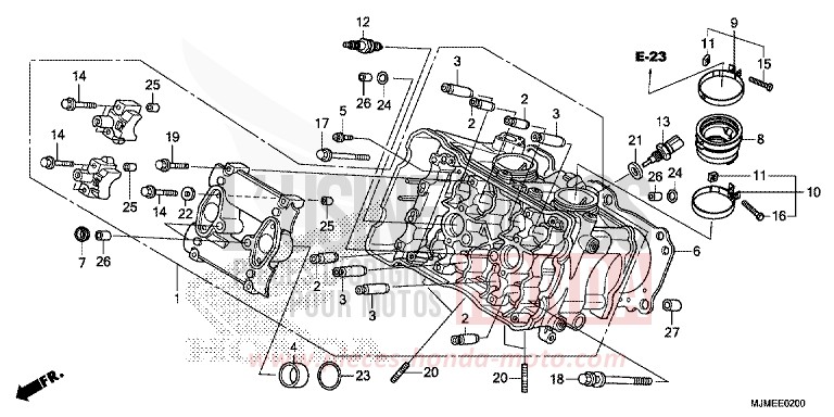 CYLINDER HEAD (FRONT) for VFR800X MAT BALLISTIC BLACK METALLIC (NHA86) from 2017