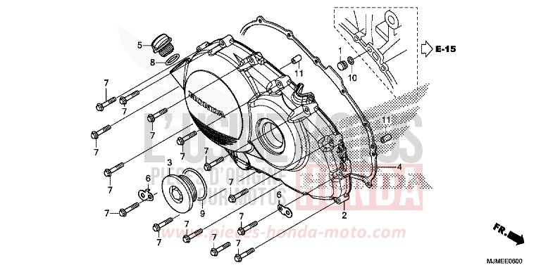 RIGHT CRANKCASE COVER for VFR800X MAT BALLISTIC BLACK METALLIC (NHA86) from 2017