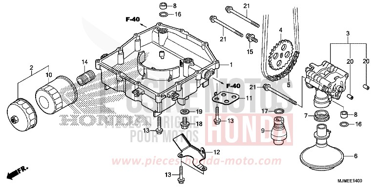 OIL PAN/OIL PUMP for VFR800X MAT BALLISTIC BLACK METALLIC (NHA86) from 2017