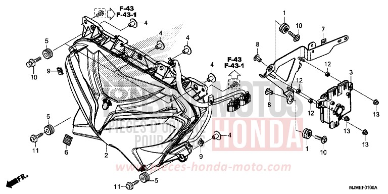 HEADLIGHT for VFR800X MAT BALLISTIC BLACK METALLIC (NHA86) from 2017