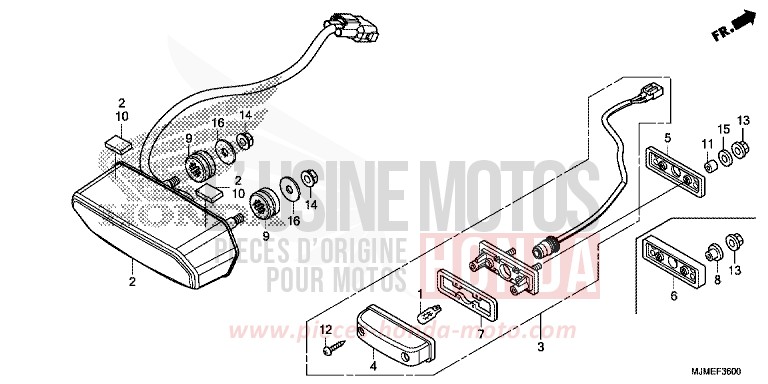 TAILLIGHT for VFR800X MAT BALLISTIC BLACK METALLIC (NHA86) from 2017
