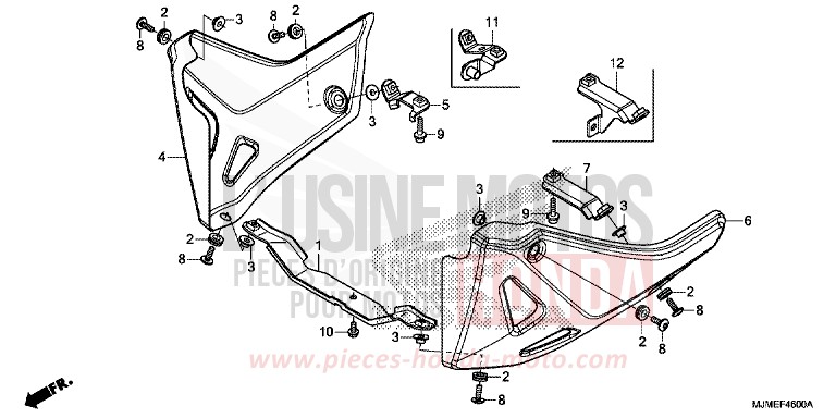 LOWER COWL for VFR800X MAT BALLISTIC BLACK METALLIC (NHA86) from 2017