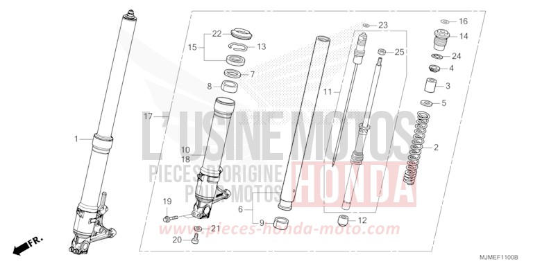 FRONT FORK for VFR800X PEARL GLARE WHITE (NHB53) from 2017