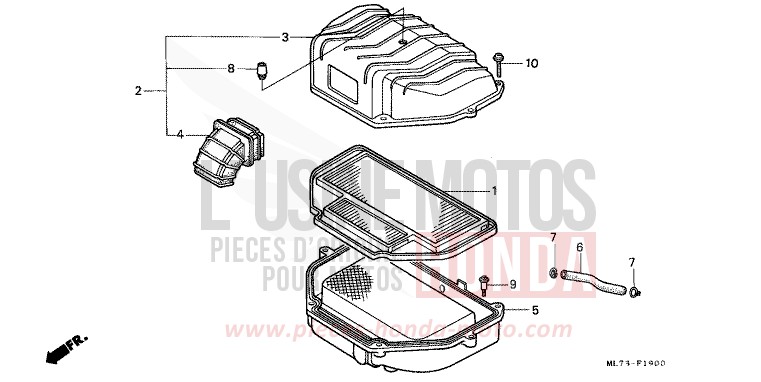 AIR CLEANER for VFR750F ITALIAN RED (R157) from 1989