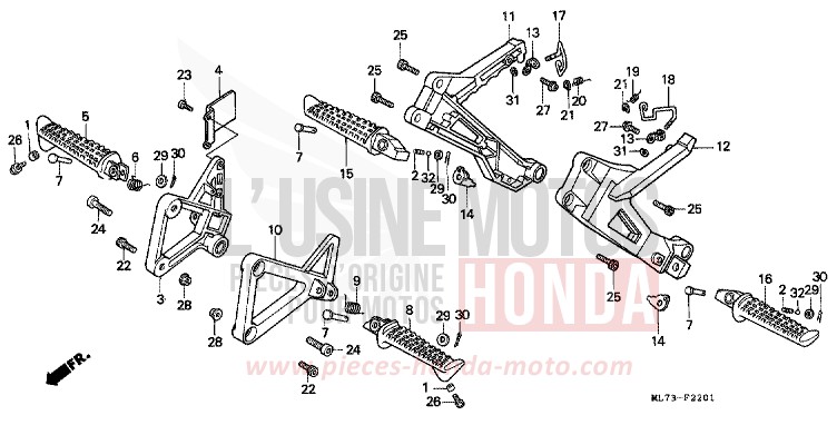 STEP (2) for VFR750F ITALIAN RED (R157) from 1989