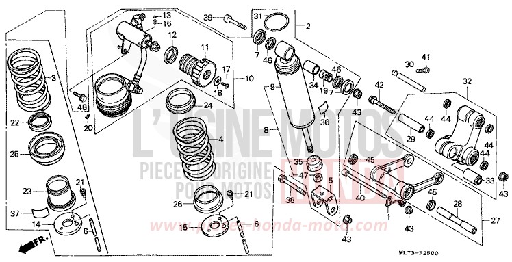 REAR CUSHION for VFR750F ITALIAN RED (R157) from 1989