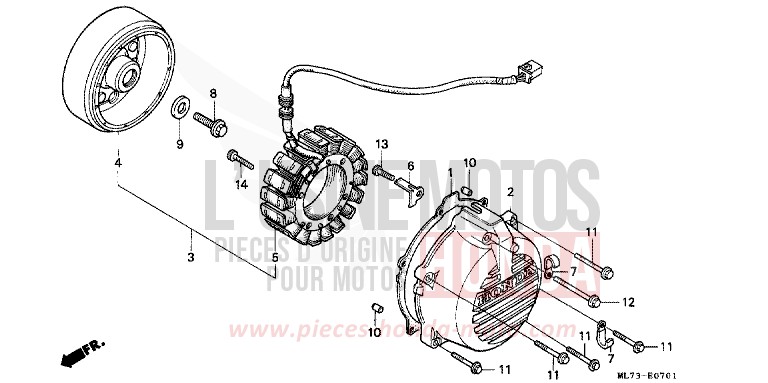 GENERATOR (2) for VFR750F PEARL CRESCENT WHITE-A (NH139PA) from 1989