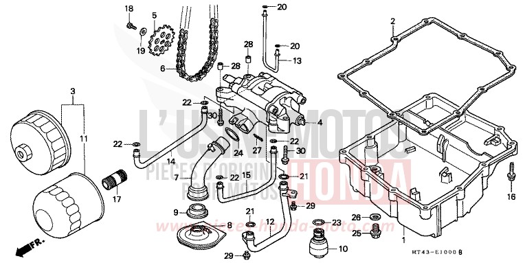 OIL FILTER/OIL PUMP (VFR750FL/FM/FN/FP) for VFR750F CALYPSO BLUE METALLIC (B143) from 1990