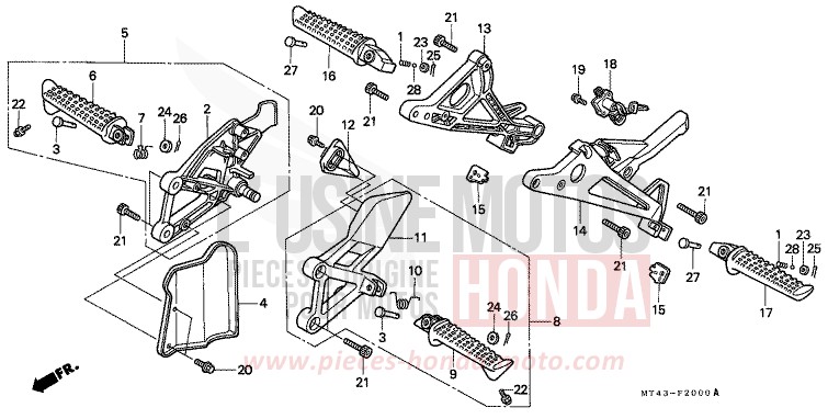 STEP (VFR750FL/FM/FN/FP) for VFR750F ITALIAN RED (R157) from 1990