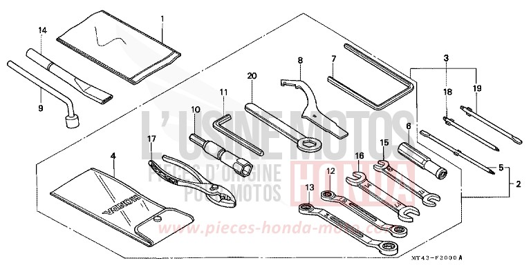 TOOLS (VFR750FL/FM/FN/FP) for VFR750F ITALIAN RED (R157) from 1990