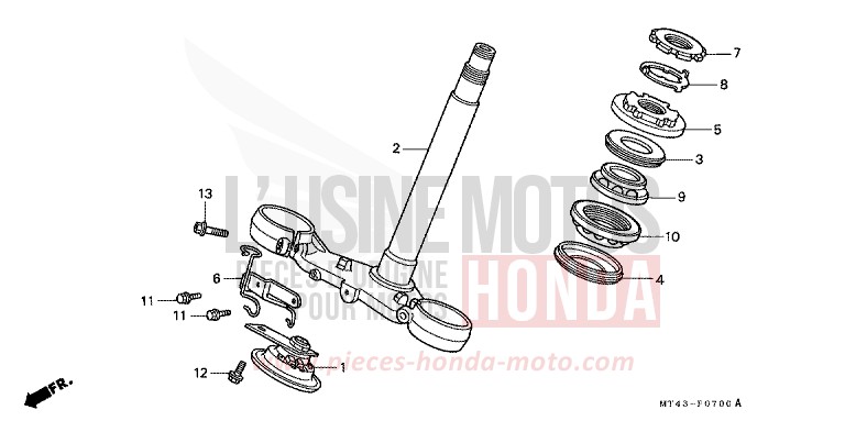 STEERING STEM for VFR750F MUTE BLACK METALLIC (NH359) from 1990