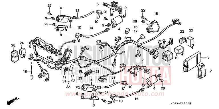 WIRE HARNESS (VFR750FL/FM/FN/FP) for VFR750F STARLIGHT SILVER METALLIC (NH131) from 1990