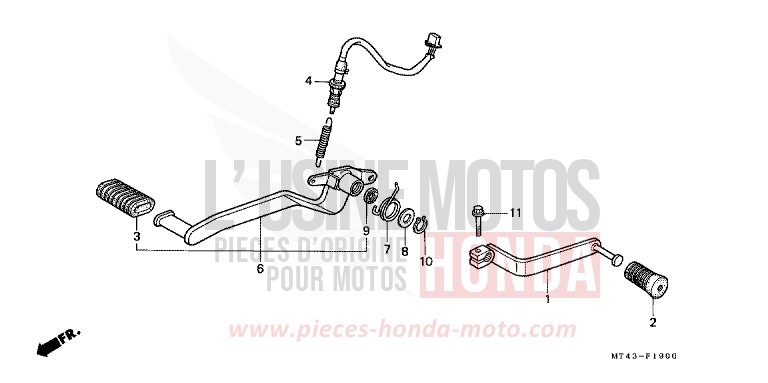 PEDAL (VFR750FL/FM/FN/FP) for VFR750F PEARL SIERRA GREEN (G156) from 1991
