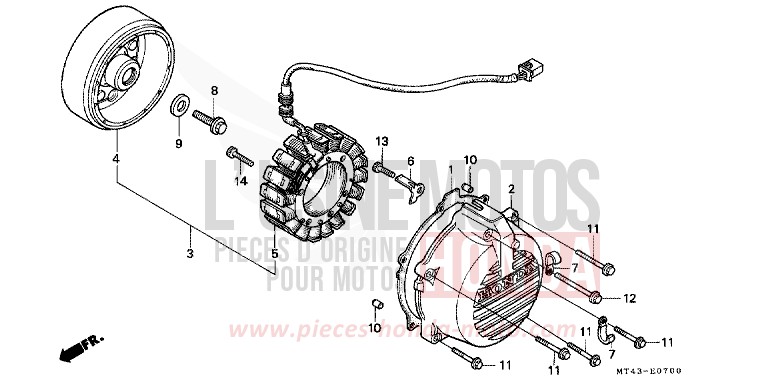 GENERATOR for VFR750F PURE RED (R158E) from 1991