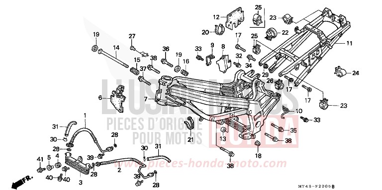 FRAME BODY (VFR750FL/FM/FN/FP) for VFR750F PURE RED (R158E) from 1991