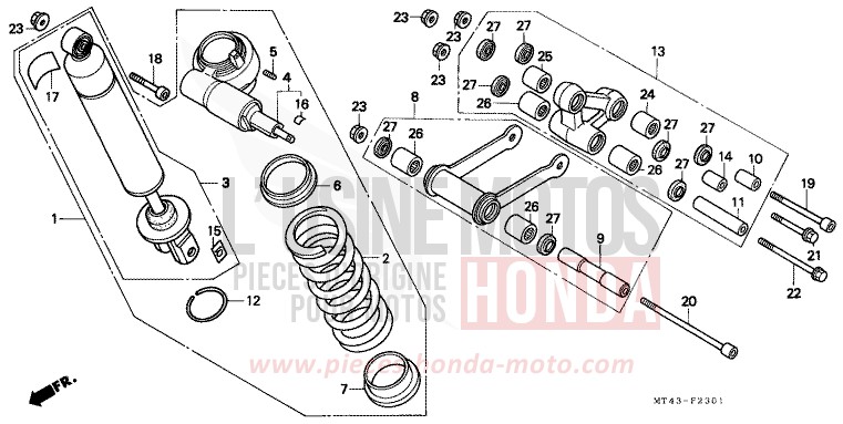 REAR CUSHION (VFR750FN/FP) for VFR750F ITALIAN RED (R157) from 1992