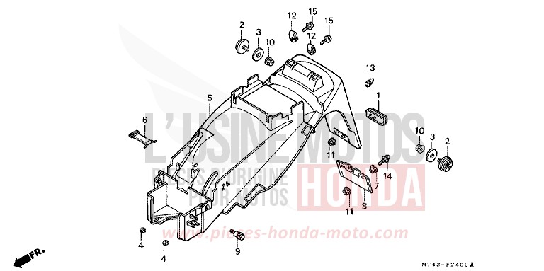 REAR FENDER (VFR750FL/FM/FN/FP) for VFR750F LAPIS BLUE METALLIIC (PB257) from 1992