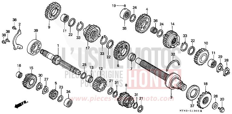 TRANSMISSION for VFR750F MUTE BLACK METALLIC (NH359) from 1992