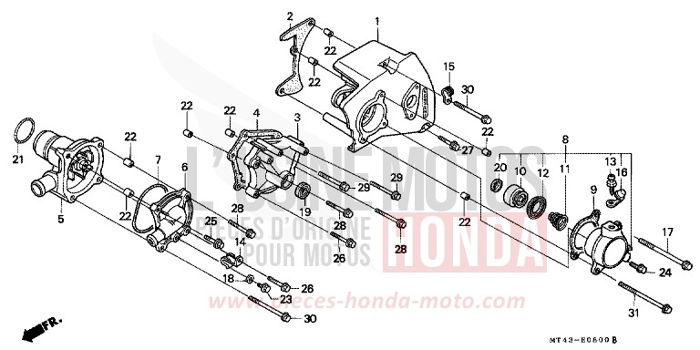 WATER PUMP (VFR750FL/FM/FN/FP) for VFR750F NORTHERN LIGHT BLUE METALLIC (PB256) from 1992