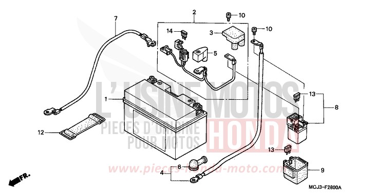 BATTERY (CBR900RRY,1/RE1) for Fireblade ACCURATE SILVER METALLIC (NH146) from 2001
