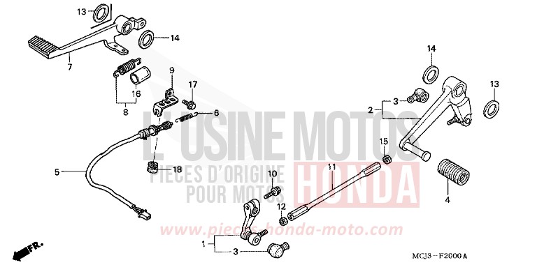 PEDAL for Fireblade ITALIAN RED (R157) from 2001