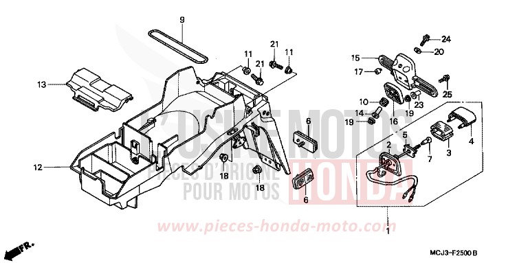 REAR FENDER (CBR900RRY,1/RE1) for Fireblade LAPIS BLUE METALLIIC (PB257) from 2001