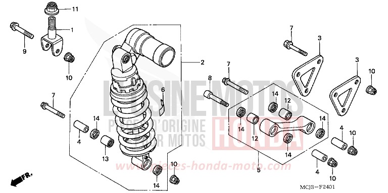 REAR CUSHION (CBR900RR2,3) for Fireblade WINNING RED (R258) from 2002