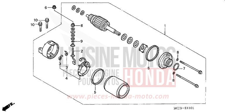 STARTING MOTOR (CBR900RR2,3) for Fireblade NOIR (NH1) from 2003