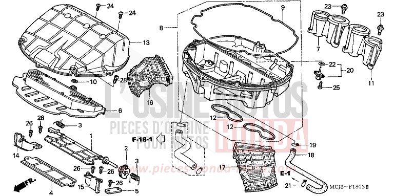 AIR CLEANER (CBR900RR2,3) for Fireblade NOIR (NH1) from 2003
