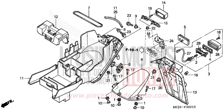 REAR FENDER (CBR900RR2,3) for Fireblade BLACK (NH1Y) from 2003