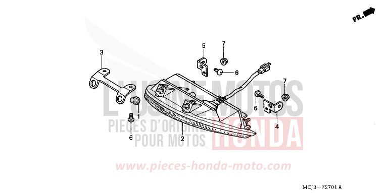 TAILLIGHT (CBR900RR2,3) for Fireblade BLACK (NH1Y) from 2003